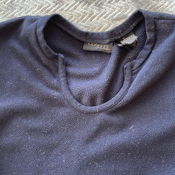 Express Navy Blue Fleece Sweatshirt - Size L - Picture 3 of 4